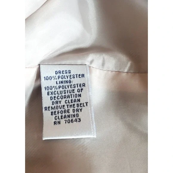 Jessica Howard Dress 12 Brown Belt Cap Sleeve Tweed Tan/Brown Sheath Poly Lined - Picture 12 of 13